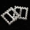 The Ribbon People Club Pack of 300 Silver Rhinestone Square Buckles 1.25"